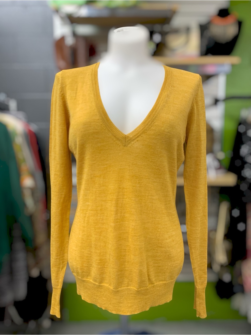 The Limited Mustard V-Neck Sweater